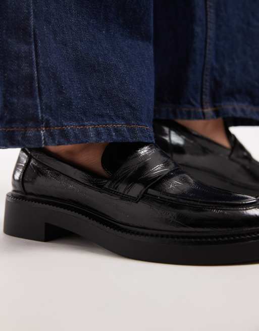 Schuh Leicester loafers in black PU, 3 of 4