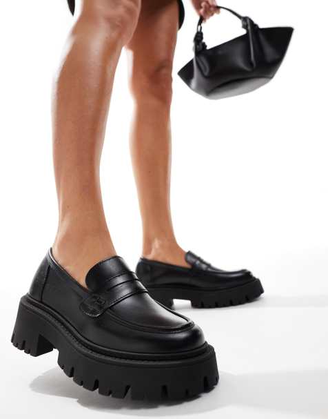 schuh - Lennox - Mocassins en cuir à semelle chunky - Noir - view 1