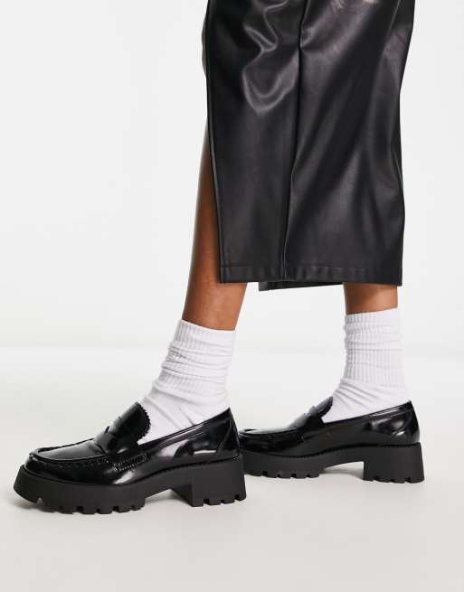 schuh Levi chunky loafer in black ASOS