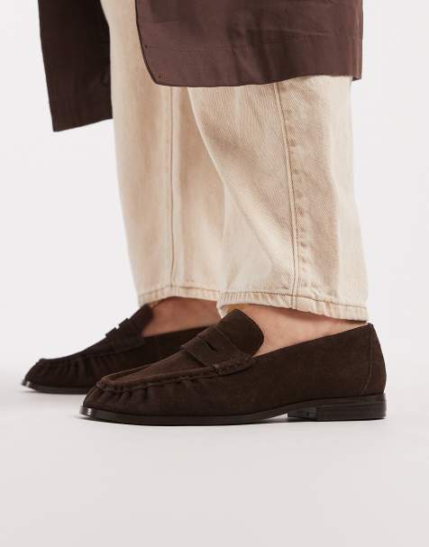 Schuh - Lewis - Brune loafers i ruskind med rynker - view 1