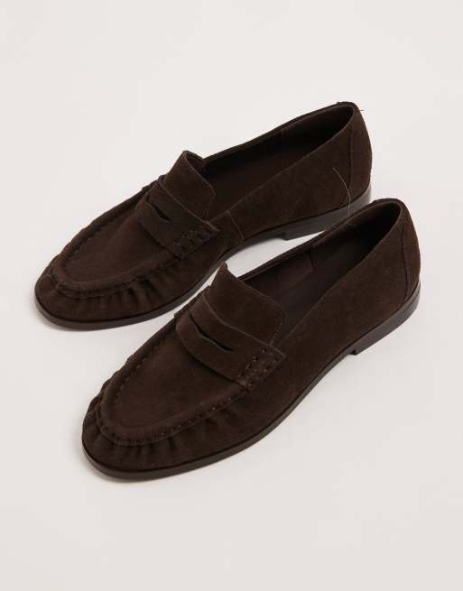 Schuh – Lewis – Geraffte Loafer aus Wildleder in Braun, 2 von 4