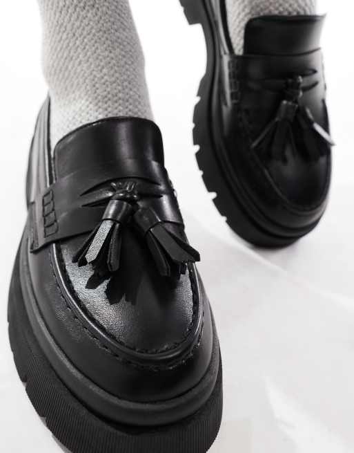 schuh Leyton chunky loafers in black | ASOS