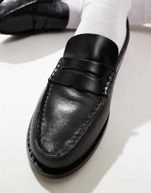 schuh - Lilian - Leren loafers in zwart, 4 van 4