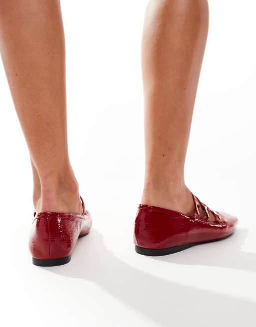 schuh - Liliana - Ballerina's met meerdere gespen in bordeauxrood, 3 van 4