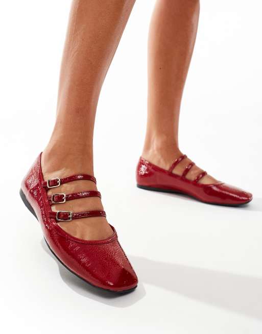 schuh - Liliana - Ballerina's met meerdere gespen in bordeauxrood, 4 van 4