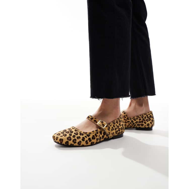 schuh Lille Ballerines facon babies avec motif leopard effet poulain ASOS