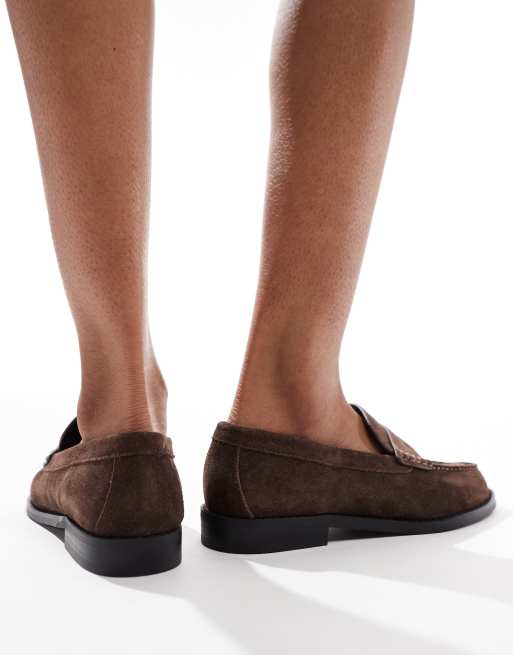 schuh Lillian loafers in brown suede