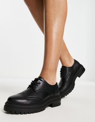 Schuh Wide Fit Limor Up Brogues In Black