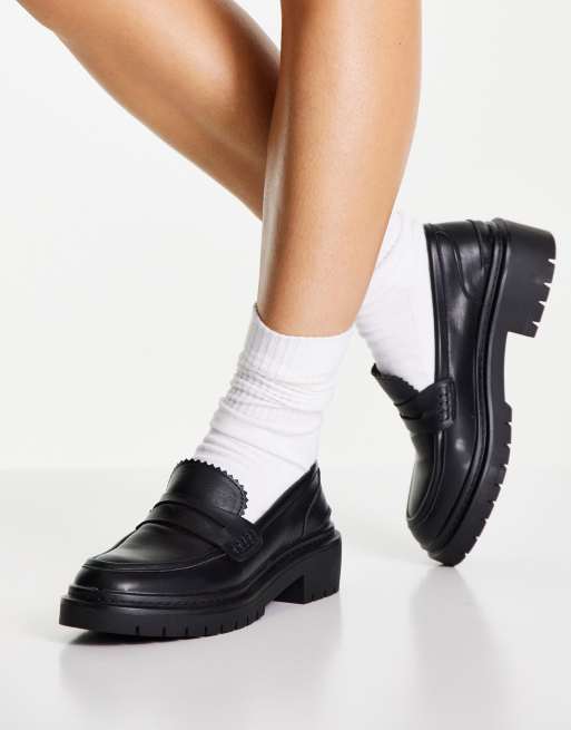 Schuh - Lincoln - Mocassini neri con suola spessa