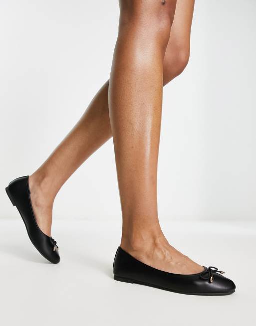 schuh Lindsey ballet flats with bow in black ASOS