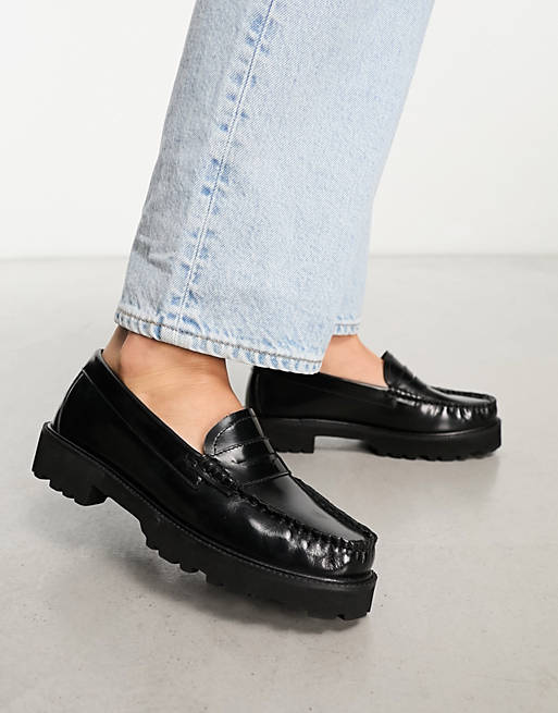 schuh Lionel loafers in black leather | ASOS