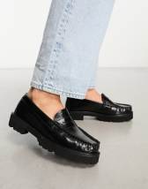 ASOS DESIGN Majesty chunky fringe loafer in black | ASOS