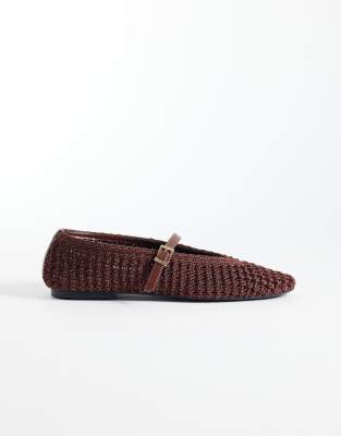  Lisbeth double buckle woven ballet flat 