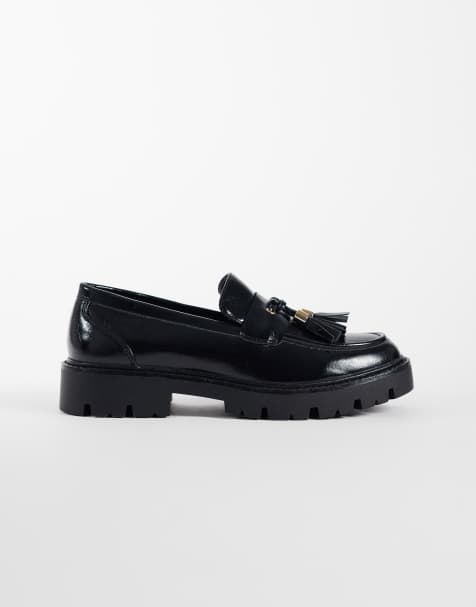 Schuh Livvy chunky tassel loafers black patent - view 1
