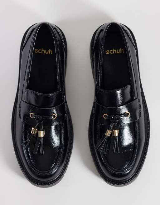 Schuh Livvy chunky tassel loafers black patent, 4 of 4