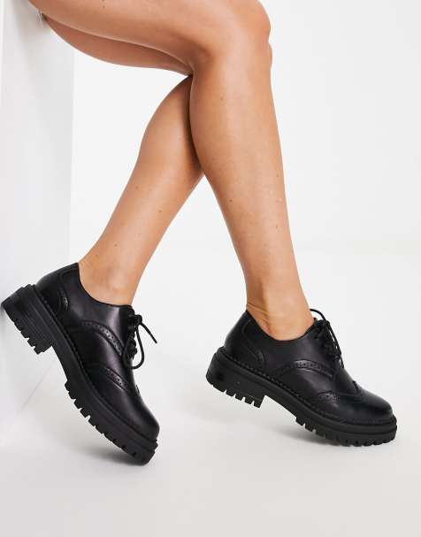 lace up heeled brogues womens