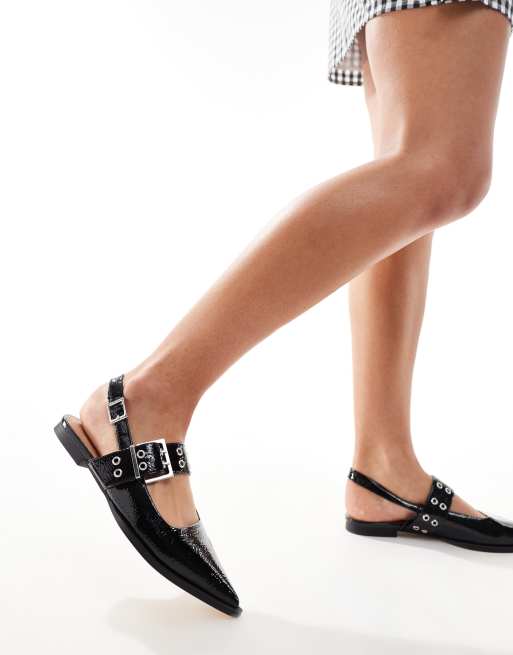 Buckle flat shoes best sale