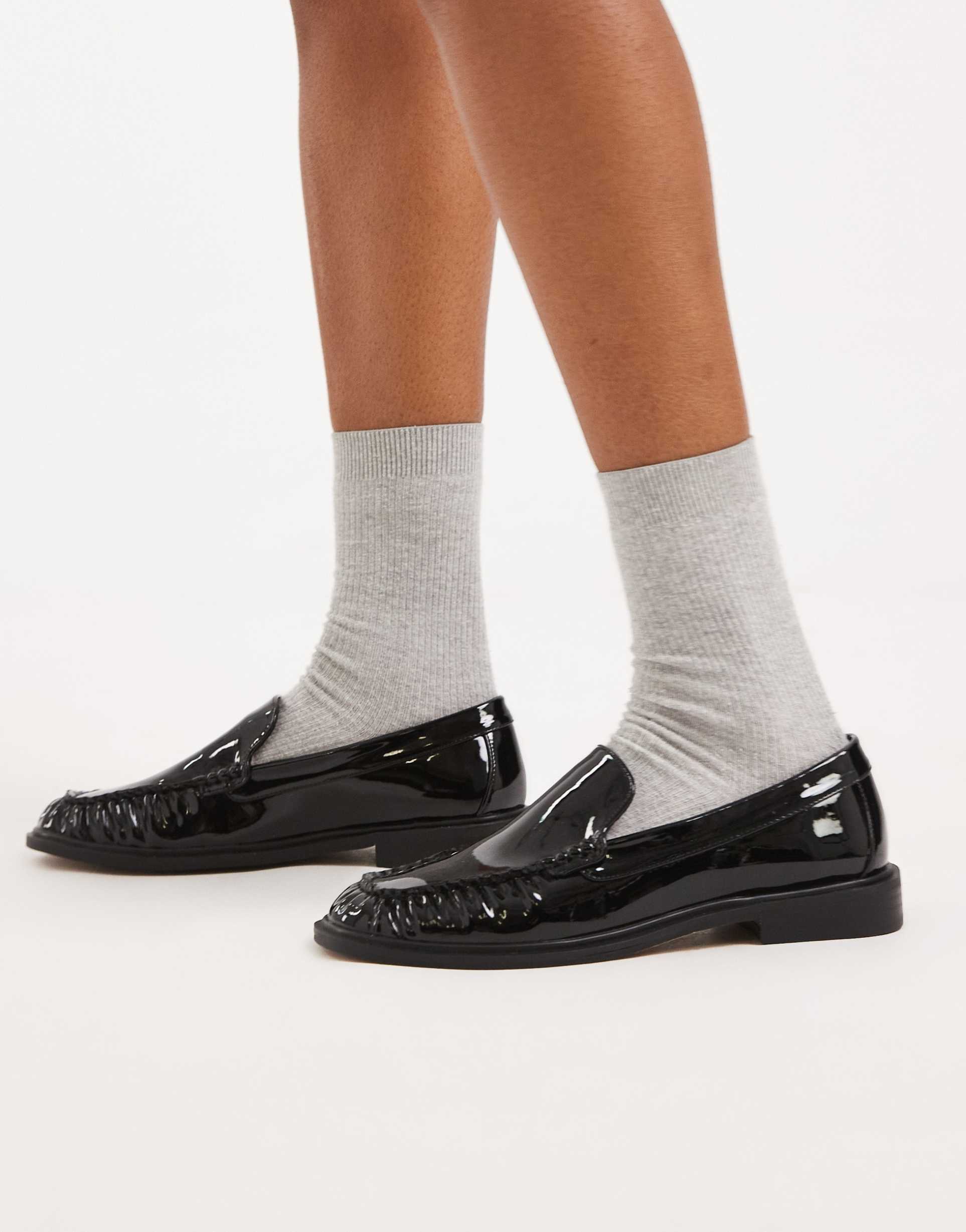 schuh lorena loafers in black patent