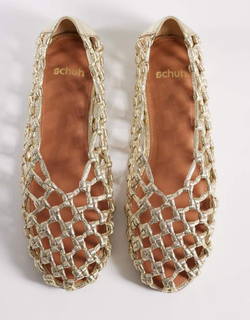 schuh - Lotte - Ballerines plates tressées - Doré, 3 de 4