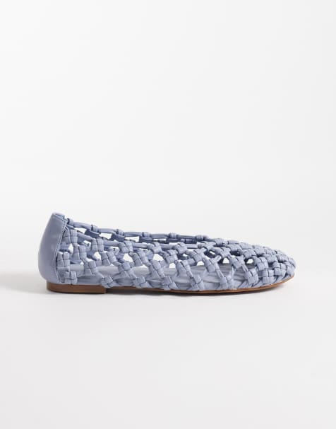 Schuh – Lotte – Płaskie plecione balerinki w niebieskim kolorze - view 1