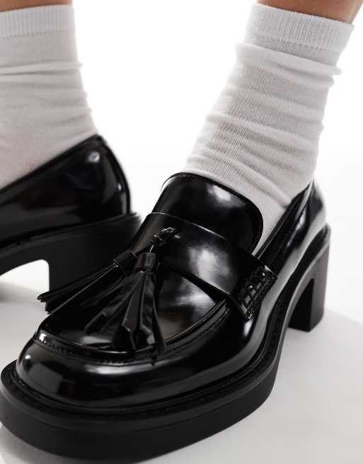 schuh - Lovelyn - Loafers met hak in hoogglans zwart   , 2 van 4