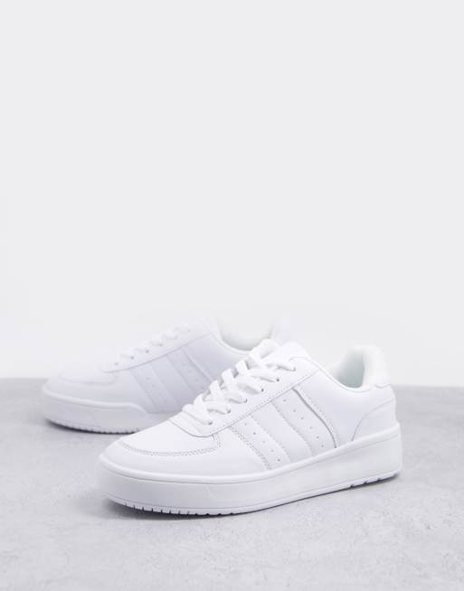 schuh Magnet lace up trainers in white | ASOS