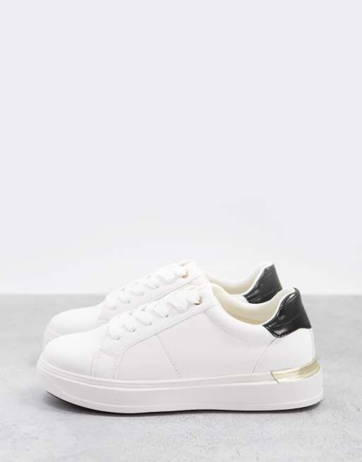 Schuh - Marilyn - Sneakers bianche con finiture metalliche color oro