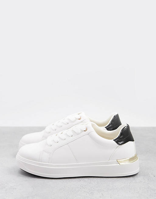 schuh Marilyn trainers with gold hardwear in white | ASOS