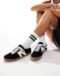 schuh Marnie gum sole sneakers in black suede