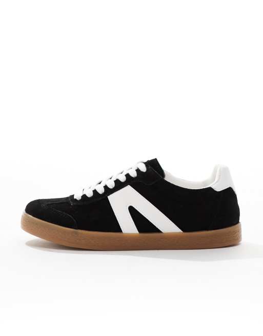 schuh Marnie gum sole sneakers in black suede , 2 of 5