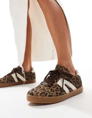  Marnie gum sole trainers in leopard suede 