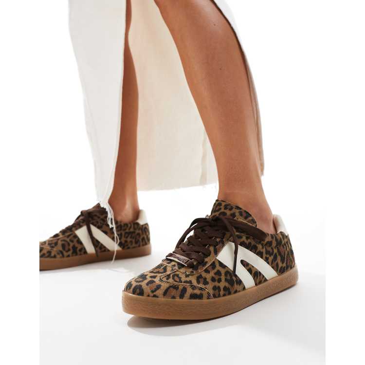 schuh Marnie gum sole trainers in leopard suede ASOS