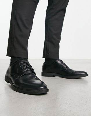 schuh Melvin derby shoes in black - ASOS Price Checker