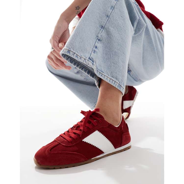 Schuh Be Kool Schoenen Schuh Meredith Sneakers Van Suède In Rood