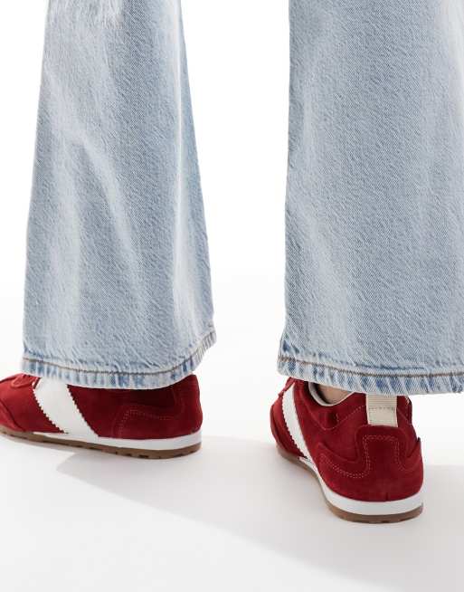 schuh - Meredith - Sneakers van suède in rood, 3 van 5