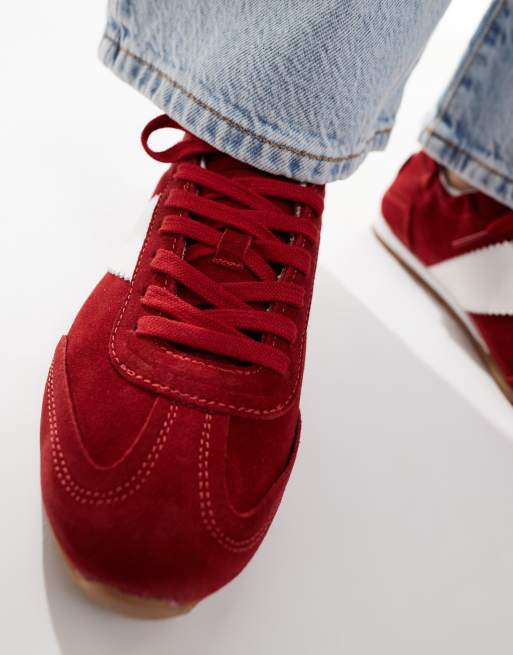 schuh - Meredith - Sneakers van suède in rood, 4 van 5