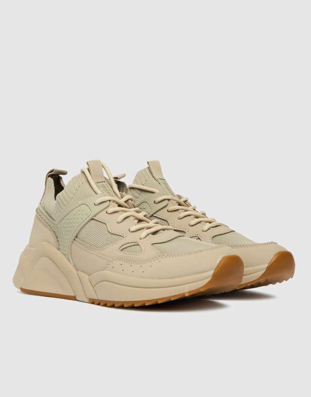 schuh Nava sneakers with sock detail in natural