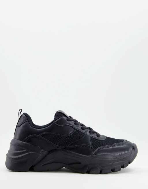 schuh Nicole chunky sneakers in black | ASOS