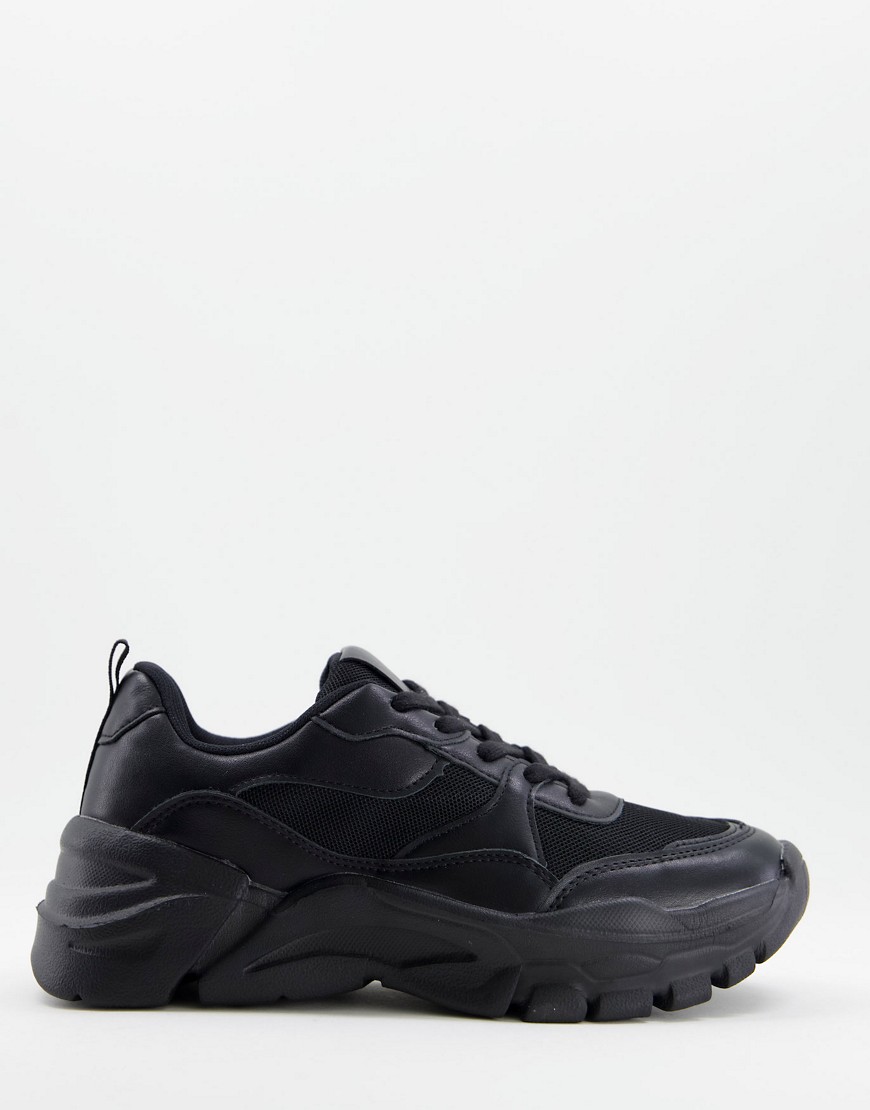 Schuh - Nicole - Sneakers met dikke zool in zwart