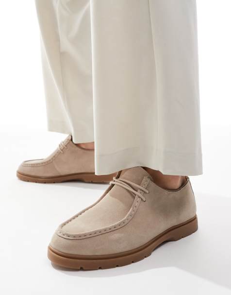 schuh Pace lace up moccasins in sand suede - view 1