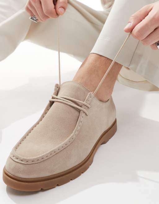 schuh – Pace – Mokassins zum Schnüren aus Wildleder in Sandbeige, 2 von 4