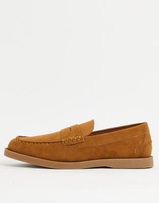 Schuh payne penny loafers in tan  - ASOS Price Checker
