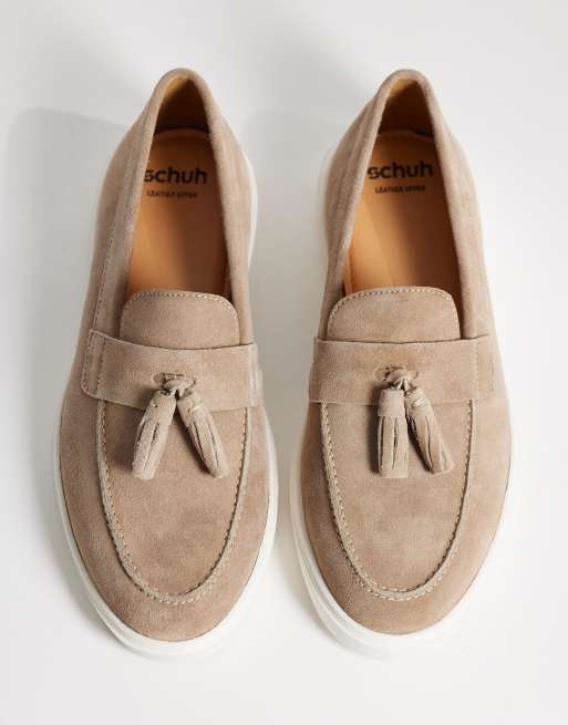 Schuh – Percy – Bootsschuhe aus Wildleder in Taupe mit Quaste, 3 von 4