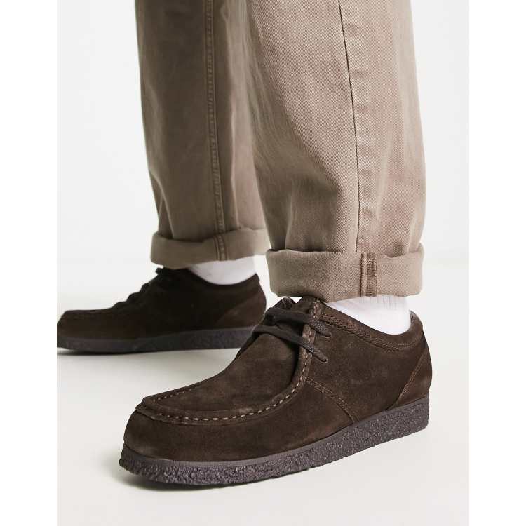 Clarks wallabees dark brown 2024 suede