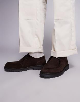 schuh - Presley - Mocassins chunky à lacets en daim - Marron-Brown