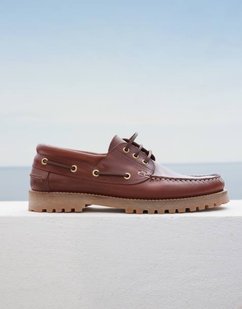 schuh - Princeton - Chaussures bateau en cuir - Marron - view 1