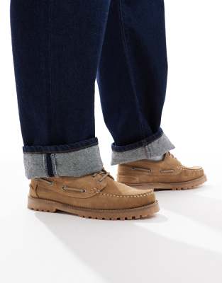 schuh - Princeton - Chaussures bateau en daim - Beige-Marron