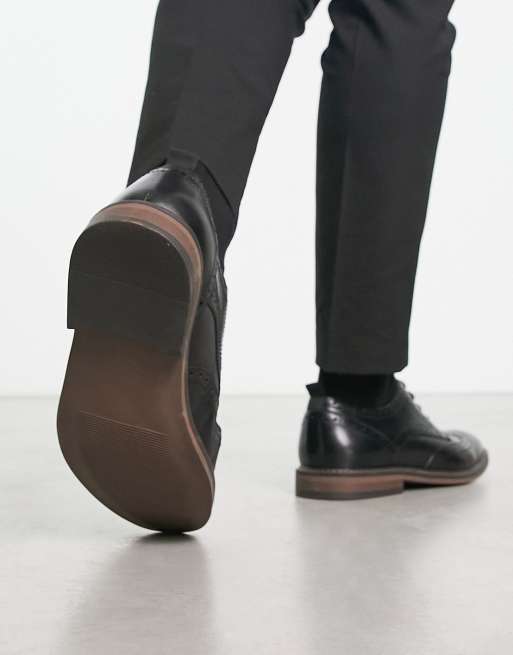 schuh – Raffe – Czarne brogsy ze skóry, 3 z 4