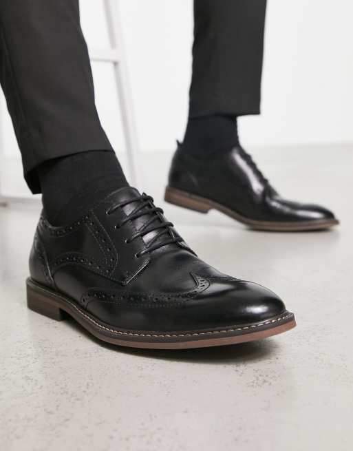schuh – Raffe – Czarne brogsy ze skóry, 4 z 4