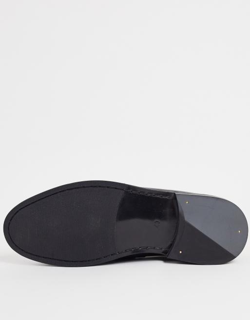 Schuh – Raheem – Czarne skórzane loafersy , 3 z 4